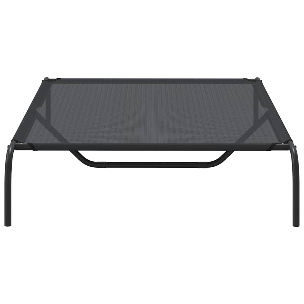 vidaXL Elevated Dog Bed Black 130x80x20 cm Textilene and Steel 5