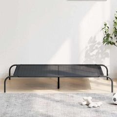 vidaXL Elevated Dog Bed Black 130x80x20 cm Textilene and Steel 1
