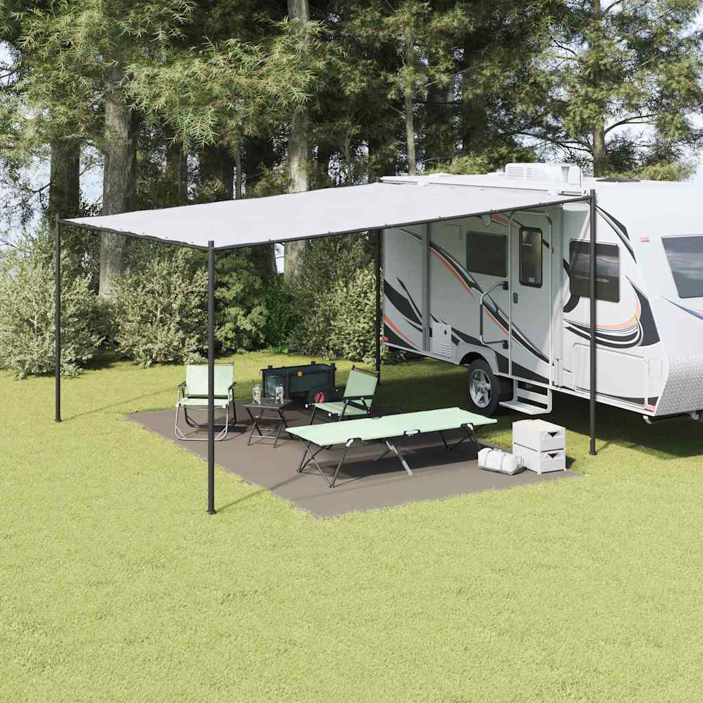 vidaXL Tent Carpet Folding Manual Light Grey 500 x 300 cm Polyethylene 1