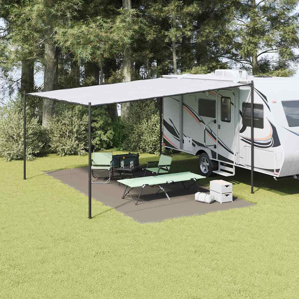vidaXL Tent Carpet Folding Manual Light Grey 600 x 300 cm Polyethylene 1