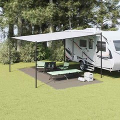 vidaXL Tent Carpet Folding Manual Light Grey 600 x 300 cm Polyethylene 1