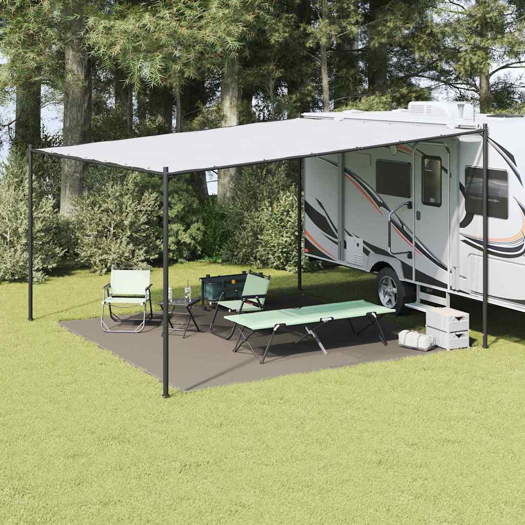 vidaXL Tent Carpet Folding Manual Light Grey 400 x 400 cm Polyethylene 1