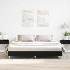 vidaXL Bed Frame Engineered Wood Black Oak