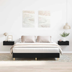 vidaXL Bed Frame Engineered Wood Black Oak