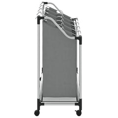 vidaXL Laundry Basket with Wheels 4 Compartments Grey 6