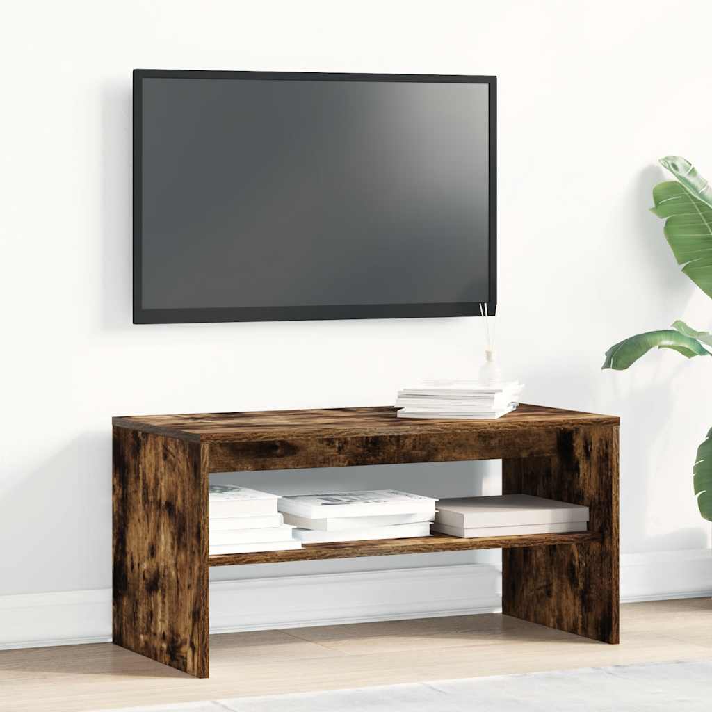 vidaXL TV Cabinet Smoked Oak 80x40x40 cm Engineered Wood 4