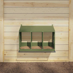 vidaXL Chicken Nesting Box with 3 Compartments Olive Green Metal 3