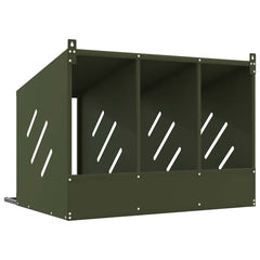 Chicken Nesting Box with 4 Compartments Metal Olive Green 80 cm 59.5 cm 64 cm