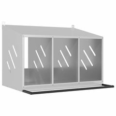 vidaXL Chicken Nesting Box with 3 Compartments Galvanized Silver Metal 2