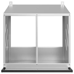 vidaXL Chicken Nesting Box with 2 Compartments Galvanized Silver Metal 5