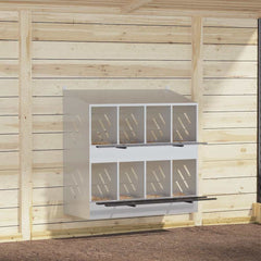 vidaXL Chicken Nesting Box with 4 Compartments Metal Galvanized Silver