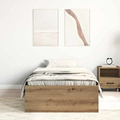 Bed Frame without Mattress 75x190 cm Small Single Artisan oak