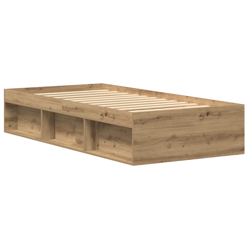 Bed Frame without Mattress 75x190 cm Small Single Artisan oak