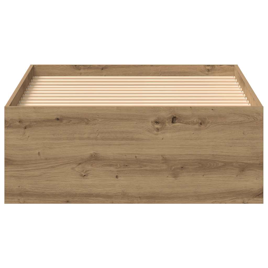 Bed Frame without Mattress 75x190 cm Small Single Artisan oak