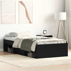 Bed Frame without Mattress 75x190 cm Small Single Black oak