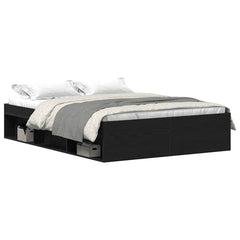 Bed Frame without Mattress 135x190 cm Double Black oak
