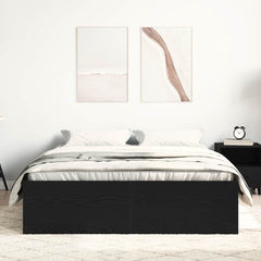 Bed Frame without Mattress 135x190 cm Double Black oak