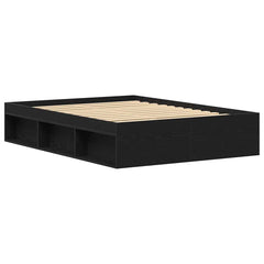 Bed Frame without Mattress 135x190 cm Double Black oak
