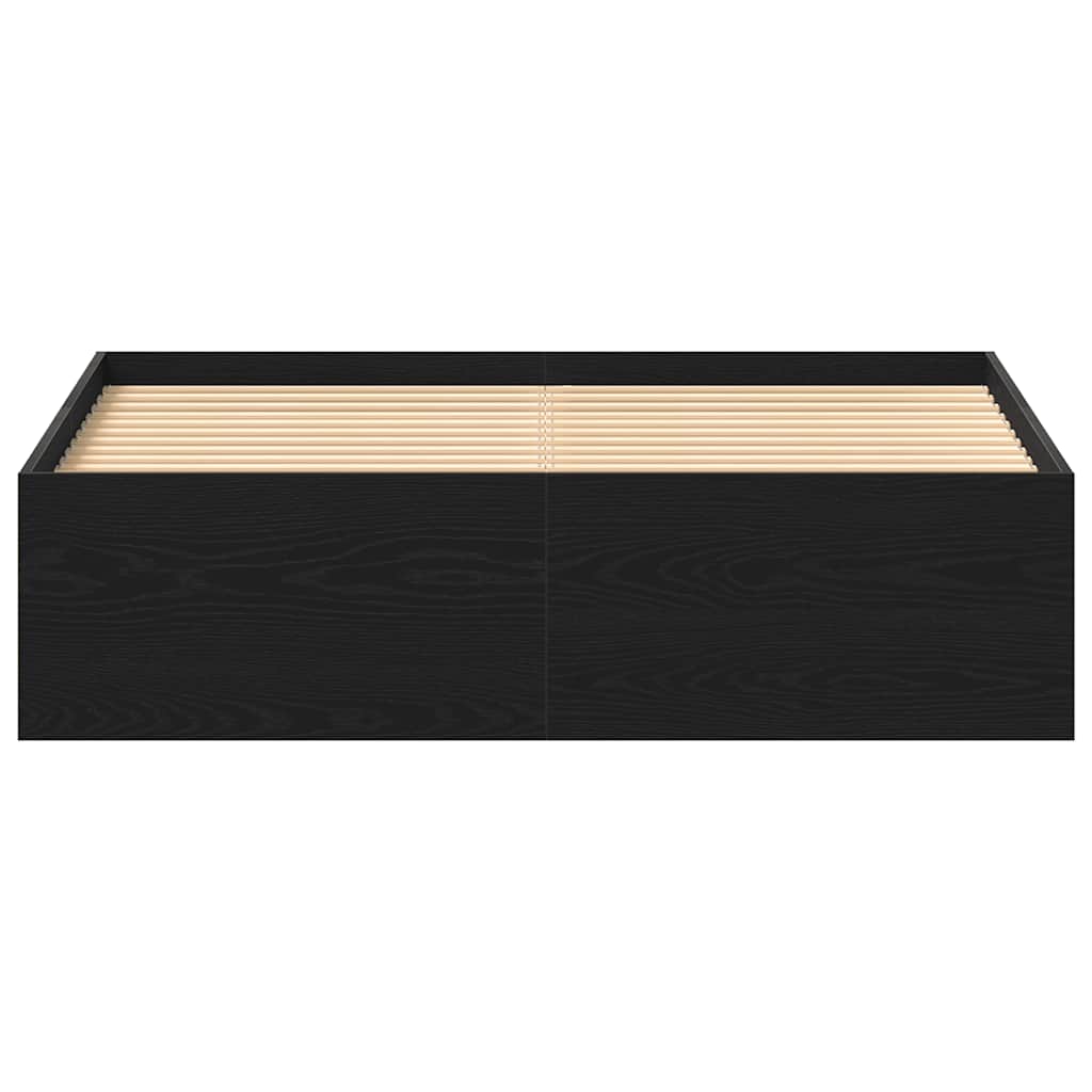 Bed Frame without Mattress 135x190 cm Double Black oak