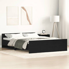 Bed Frame without Mattress 140x200 cm Black oak