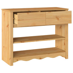 vidaXL Console Table Drammen Oak 89.5 x 37 x 73 cm Solid Pine Wood 5