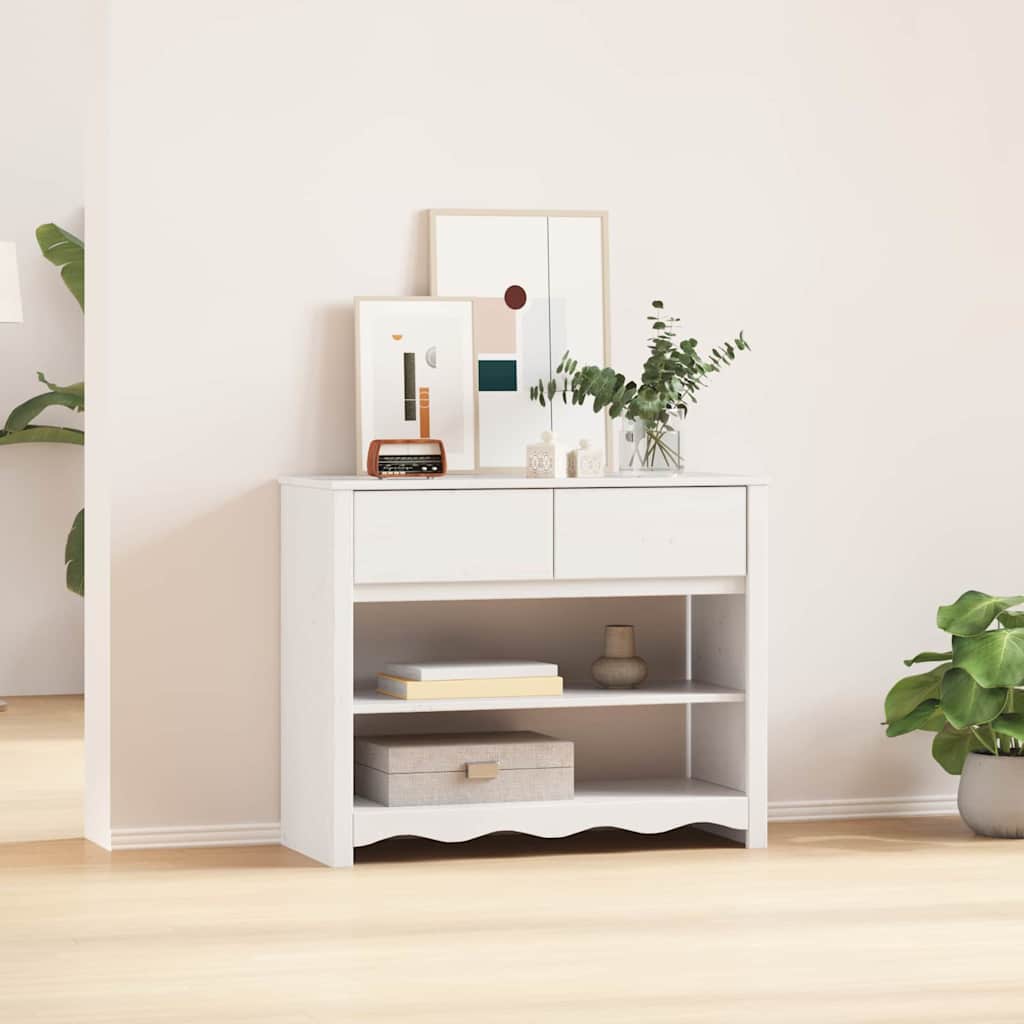 Console Table Drammen 89.5 x 37 x 73 cm Solid Pine Wood White