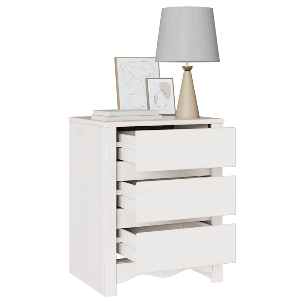 Coffee Table Drammen 45 x 35 x 56 cm Solid Pine Wood White