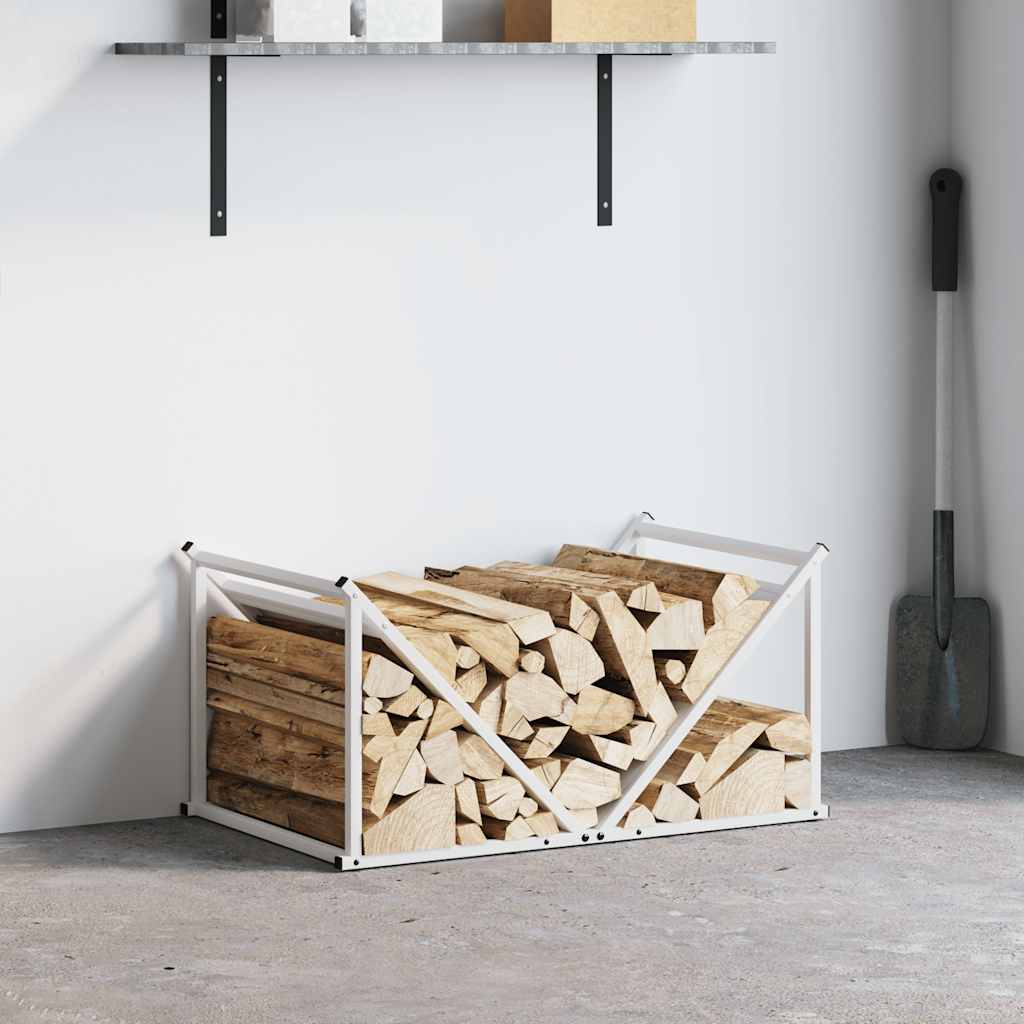 vidaXL Firewood Rack White 70x43x34.5 cm Cold-rolled steel 3