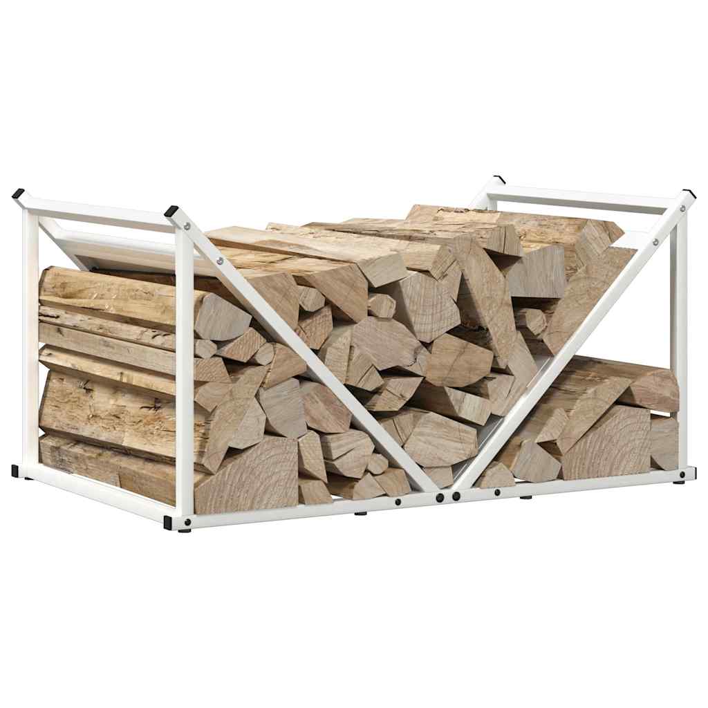 vidaXL Firewood Rack White 70x43x34.5 cm Cold-rolled steel 4