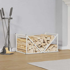 vidaXL Firewood Rack White 70x43x34.5 cm Cold-rolled steel 1