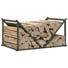 vidaXL Firewood Rack Olive Green 70x43x34.5 cm Cold-rolled steel 4