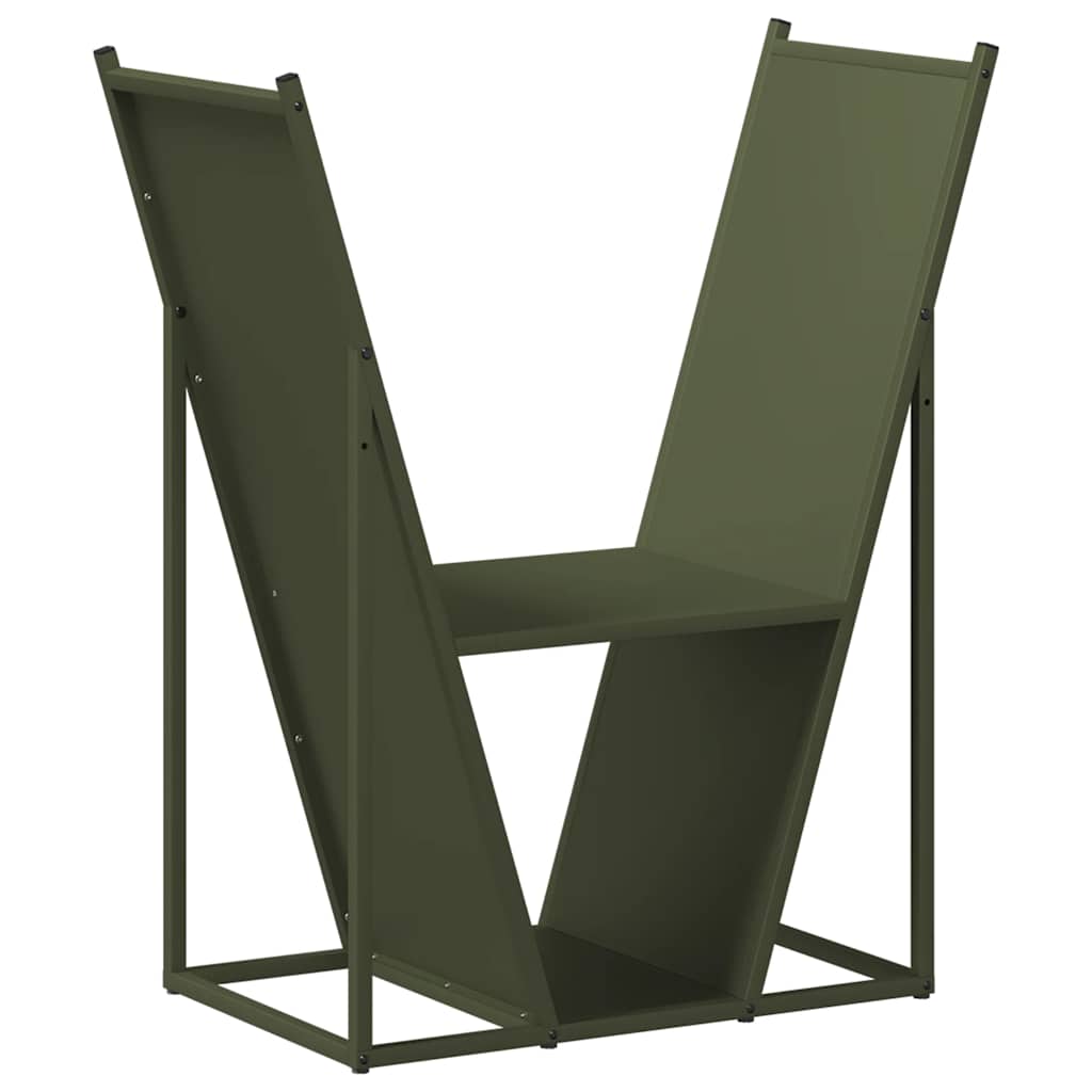 vidaXL Firewood Rack Olive Green 69.5x35x81 cm Cold-rolled steel 2
