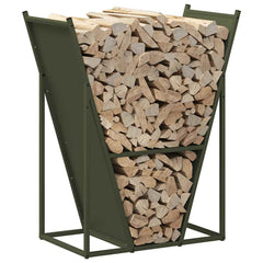 vidaXL Firewood Rack Olive Green 69.5x35x81 cm Cold-rolled steel 4