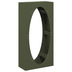 vidaXL Firewood Rack Olive Green 50x23x100 cm Cold-rolled steel 2