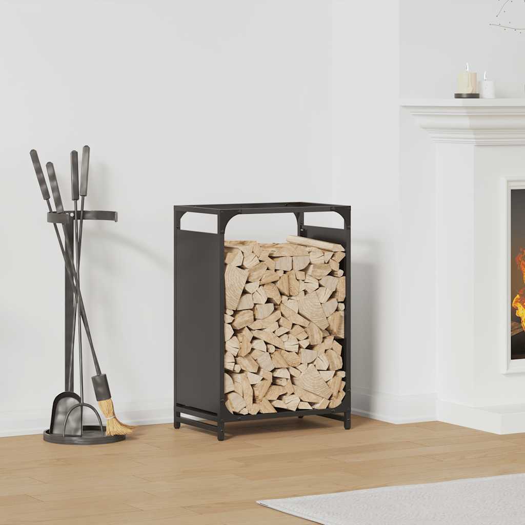 vidaXL Firewood Rack Black 44x28x65 cm Cold-rolled steel 1
