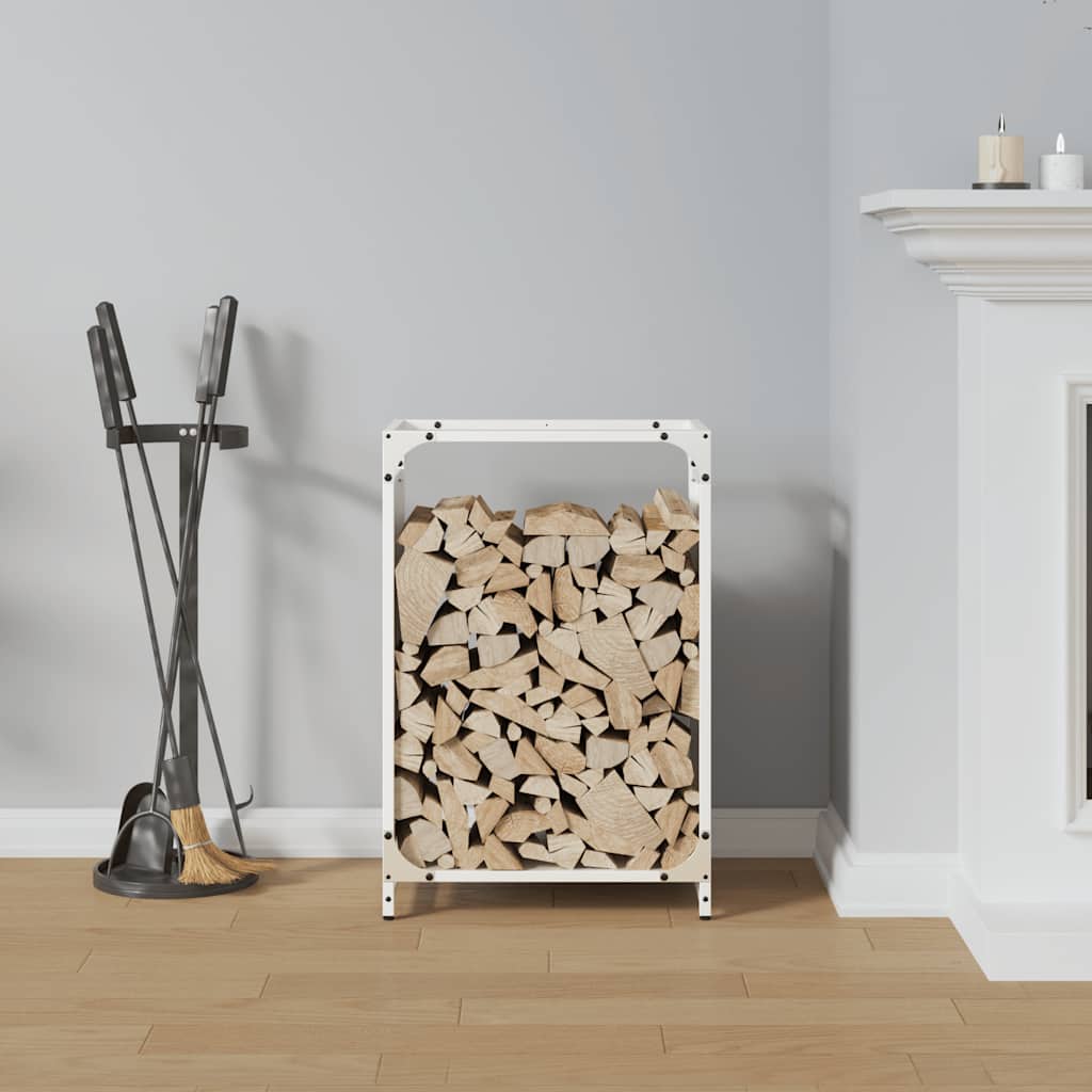 vidaXL Firewood Rack White 44x28x65 cm Cold-rolled steel 3