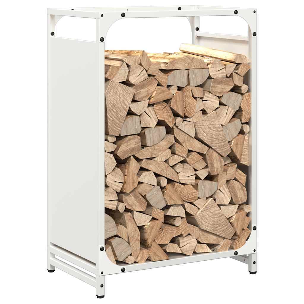 vidaXL Firewood Rack White 44x28x65 cm Cold-rolled steel 4