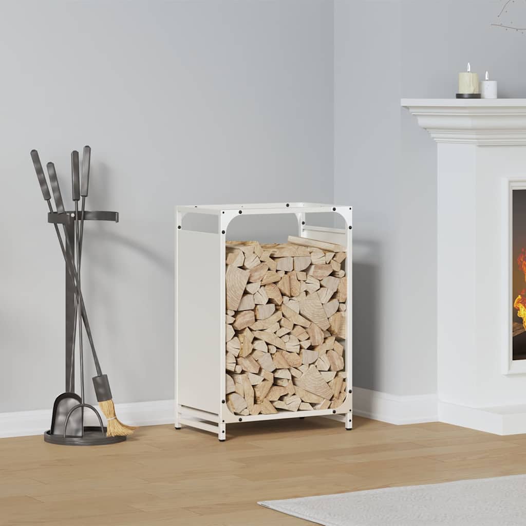 vidaXL Firewood Rack White 44x28x65 cm Cold-rolled steel 1