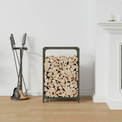 vidaXL Firewood Rack Olive Green 44x28x65 cm Cold-rolled steel 3