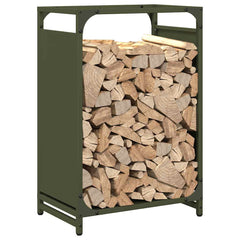 vidaXL Firewood Rack Olive Green 44x28x65 cm Cold-rolled steel 4
