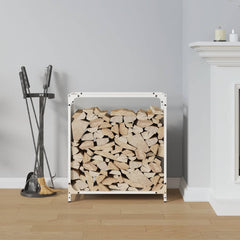 vidaXL Firewood Rack White 60x28x65 cm Cold-rolled steel 3