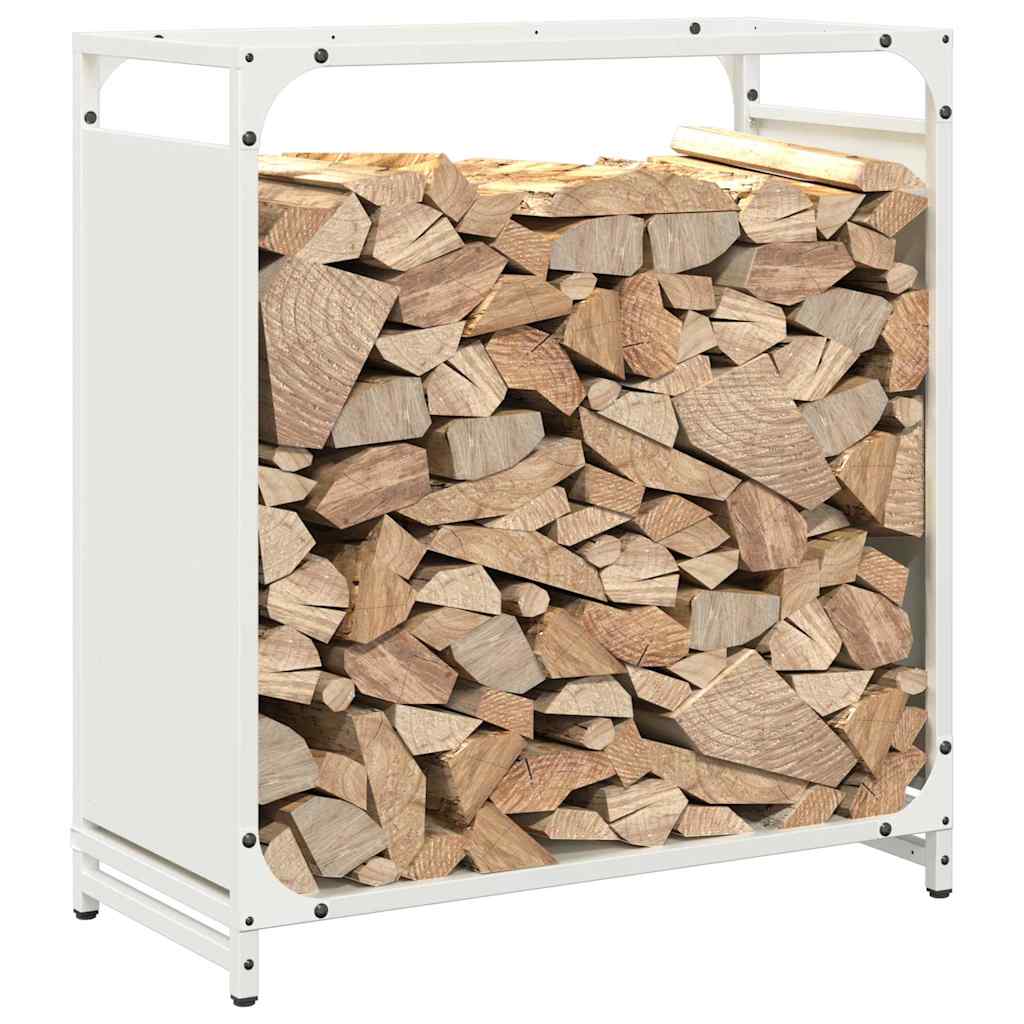 vidaXL Firewood Rack White 60x28x65 cm Cold-rolled steel 4