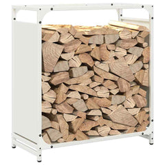 vidaXL Firewood Rack White 60x28x65 cm Cold-rolled steel 4