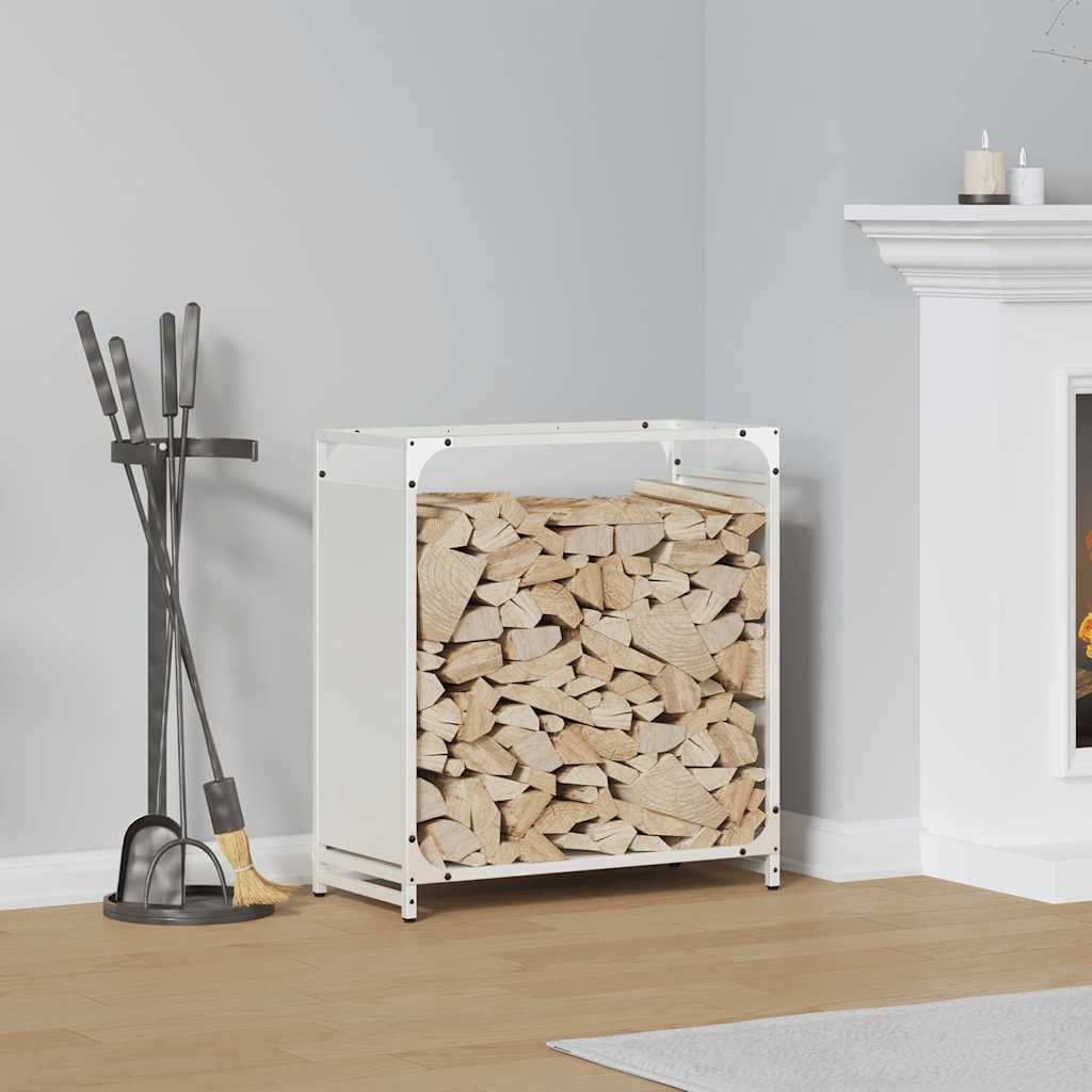 vidaXL Firewood Rack White 60x28x65 cm Cold-rolled steel 1