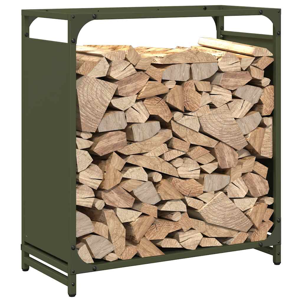 vidaXL Firewood Rack Olive Green 60x28x65 cm Cold-rolled steel 4