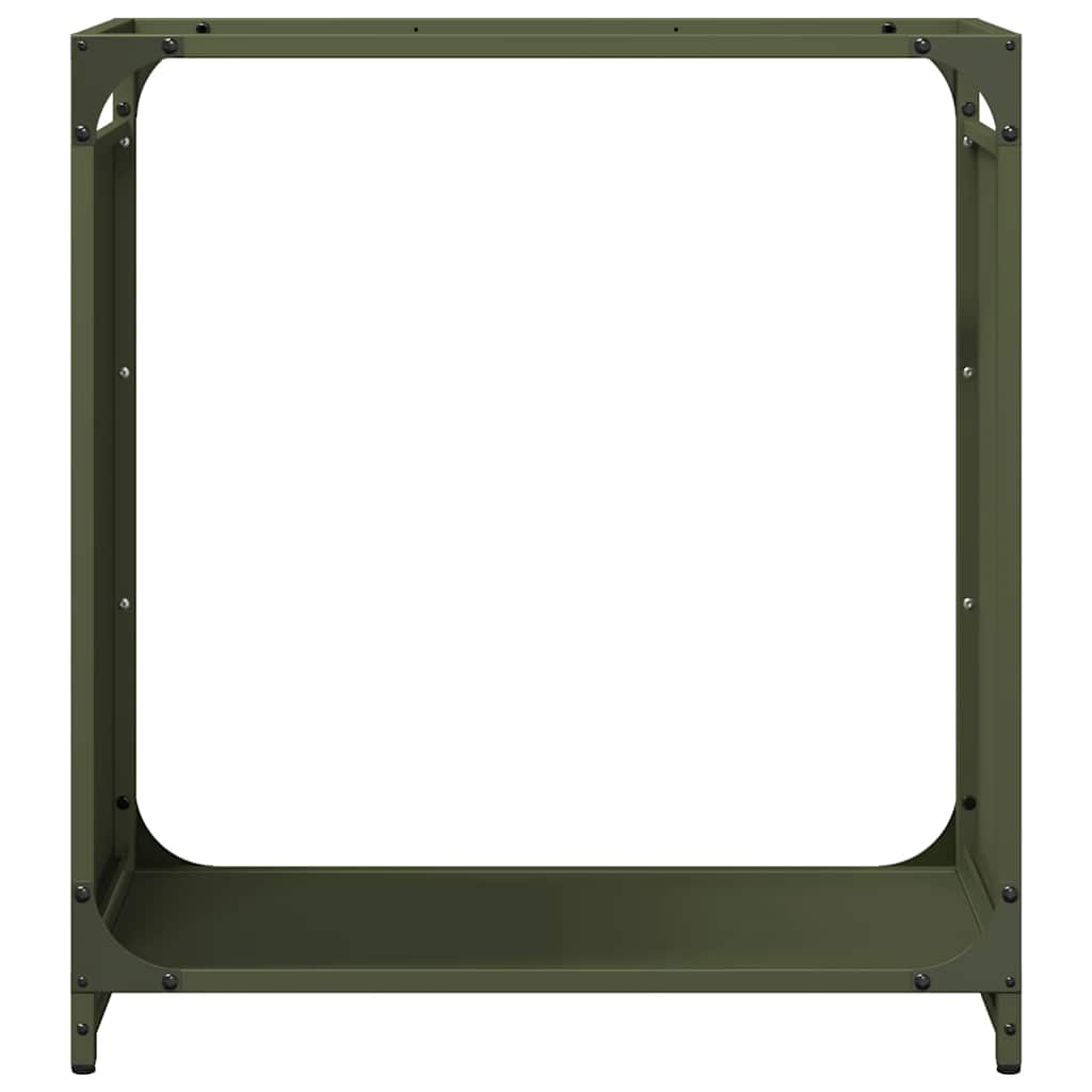 vidaXL Firewood Rack Olive Green 60x28x65 cm Cold-rolled steel 5