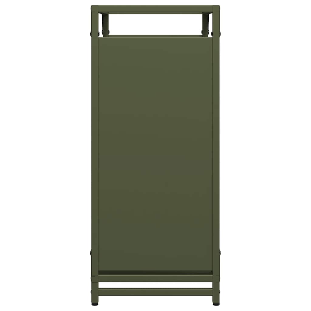 vidaXL Firewood Rack Olive Green 60x28x65 cm Cold-rolled steel 6