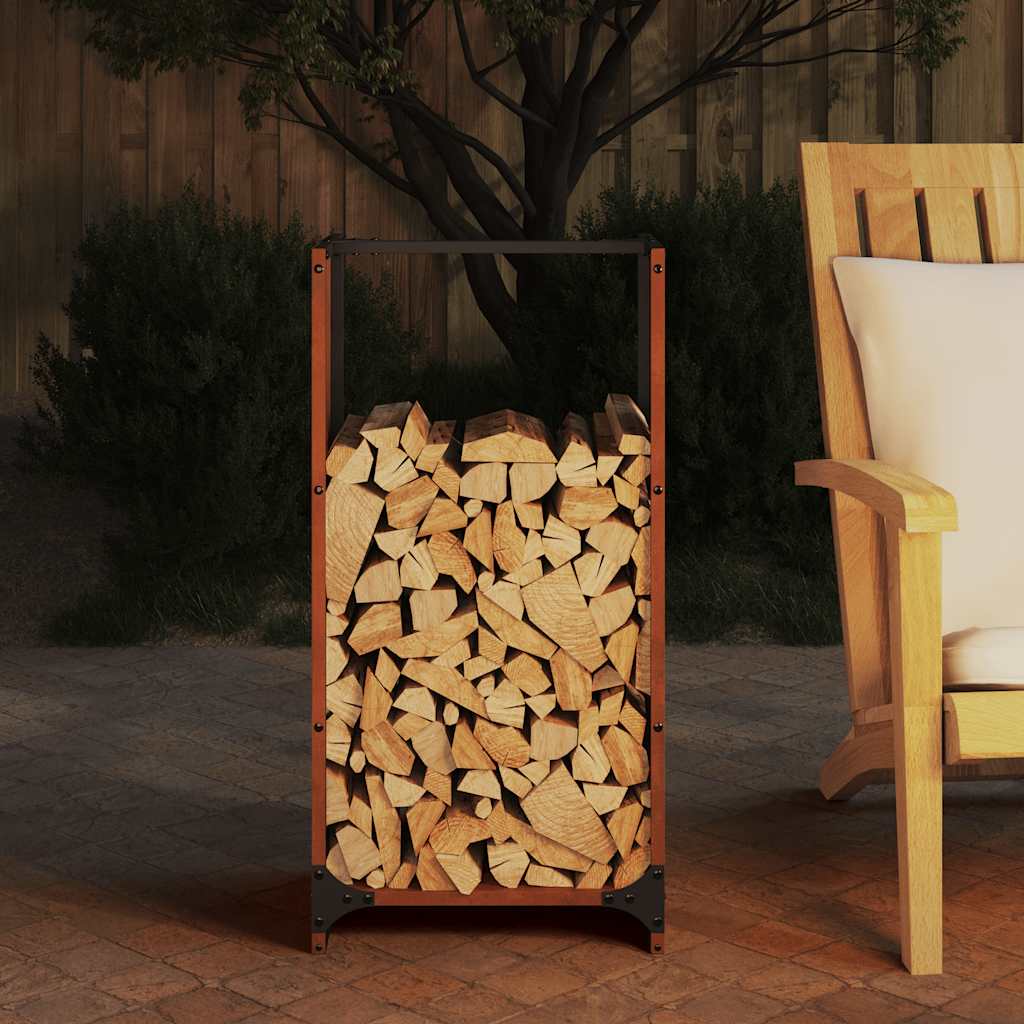 vidaXL Firewood Rack 40x30x80 cm Weathering Steel 3