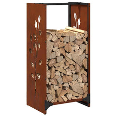 vidaXL Firewood Rack 40x30x80 cm Weathering Steel 4