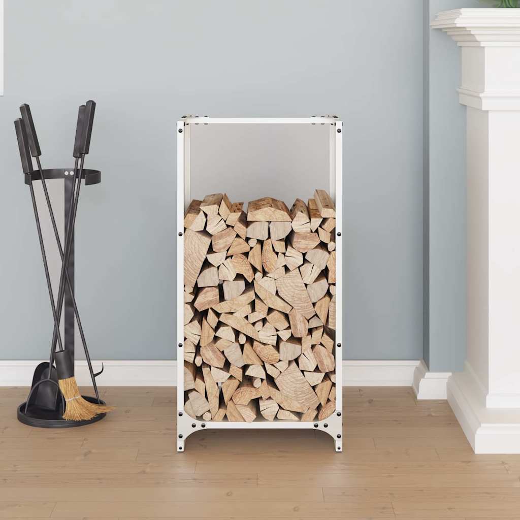 vidaXL Firewood Rack White 40x30x80 cm Cold-rolled steel 3